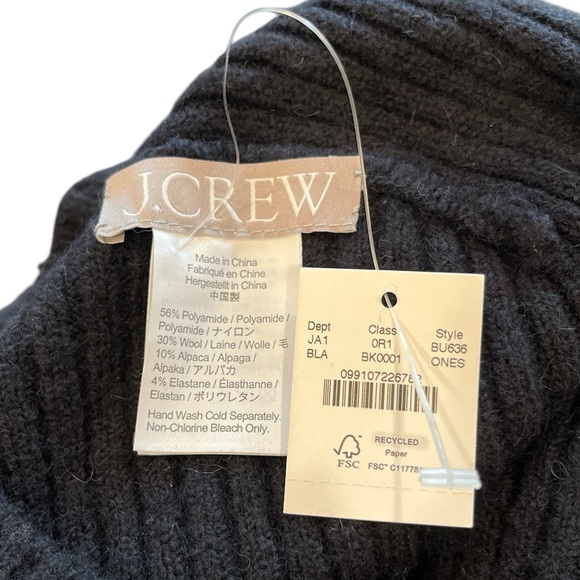 J.Crew Chunky knit balaclava in super soft yarn black one size NWT - Picture 3 of 5